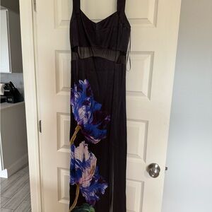Anthropologie Elegant Black Floral Dress